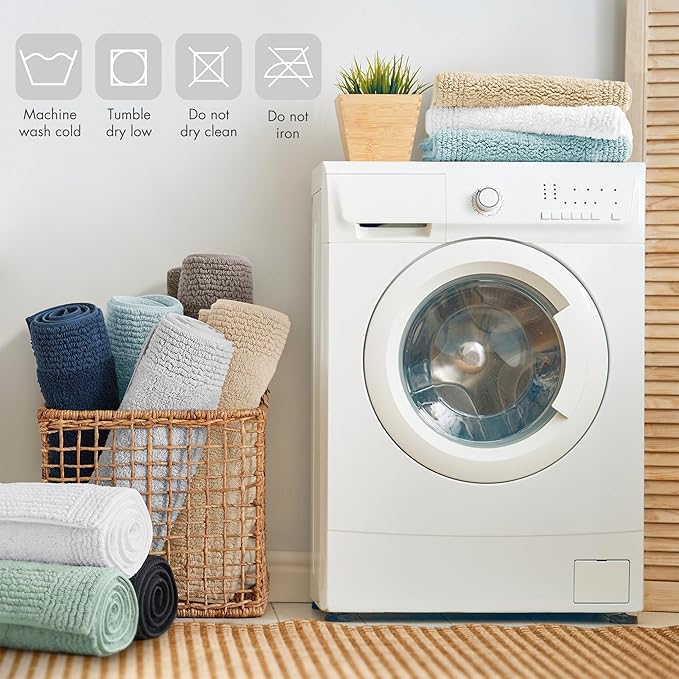 Madison Park Splendor Reversible 100% Cotton Tufted Bathroom Rug-3000 GSM Hotel Quality Luxurious Plush Medium Pile Bath Mat Absorbent, Quick Dry, Shower Room Décor, 24x36 White