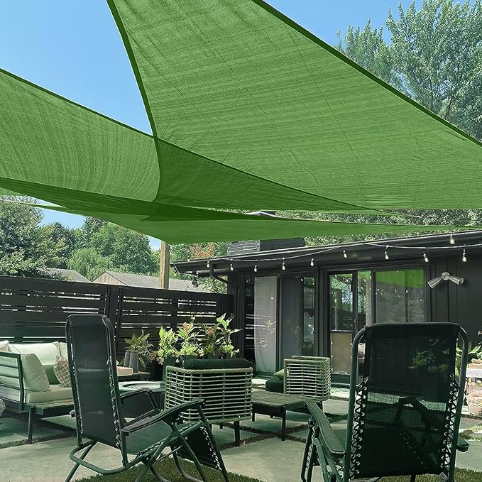 LOVE STORY Custom Size 6'x8'x10' Piquant Green Sun Shade Sail Right Triangle Sunshade Fabric Awning Canopy for Patio Backyard Carport Pergola (Customized)