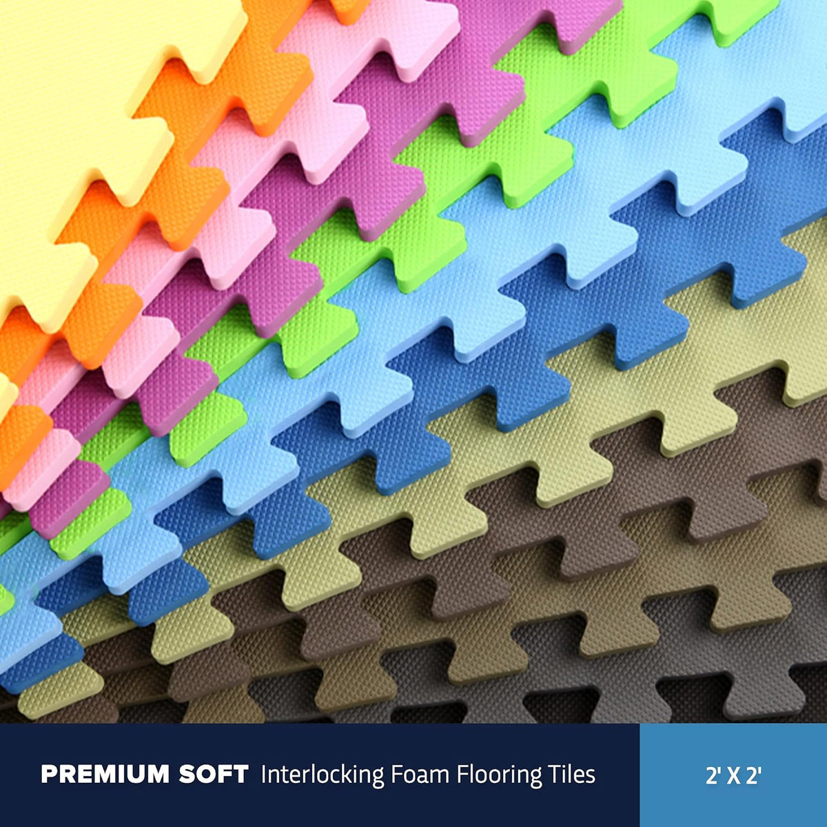 Premium 5/8" Soft Foam Gym Mat - High-Density Interlocking Flooring for Home Gym & Playroom