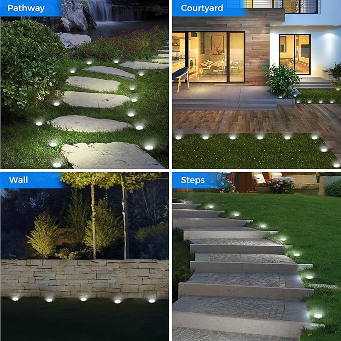 Peasur Mini Solar Ground Lights, 18 Pack Flat Solar Disc Lights Outdoor Waterproof, 2.3 Inch Small Solar Garden Lights Landscape Lighting for Outside Pathway Garden Yard Lawn Walkway,Cool White