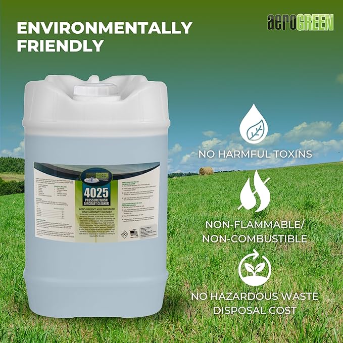 4025 Eco-Friendly Surface Cleaner for Airfields, Runways, Terminals, and Equipment - Water-Based, Safe for Stormwater Systems, 5 Gallon Pail