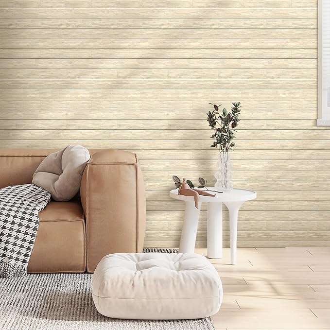 COMSTICKC Peel and Stick Faux Wood Wall Sticker Wall Panels, Ultra-Light Thin
