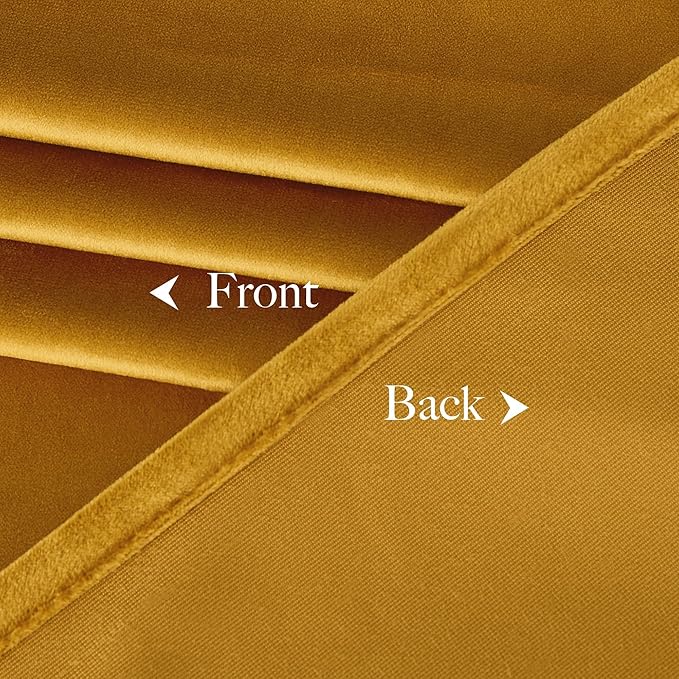 NICETOWN Mustard Gold Velvet Curtains 96 inch Long
