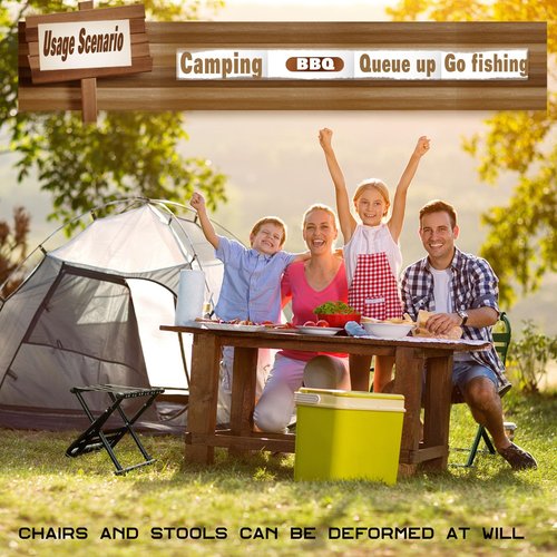Folding Camp Chair for Camping Stool, 24 Inch Oversized Foot Rest 500 Lbs Portable Folding Camp Chair for Adults(Black)