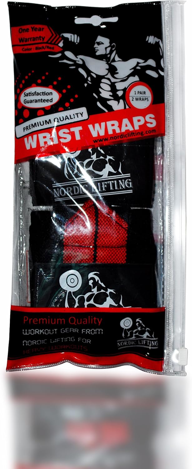 Wrist Wraps for Weightlifting & Powerlifting - Durable Support Straps with Thumb Loop (1 Pair) - Essential Gym Gear for Men & Women