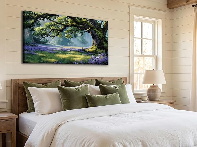 Ardemy Giant Tree Forest Canvas Wall Art 40"x20" Picture – Sunlit Landscape