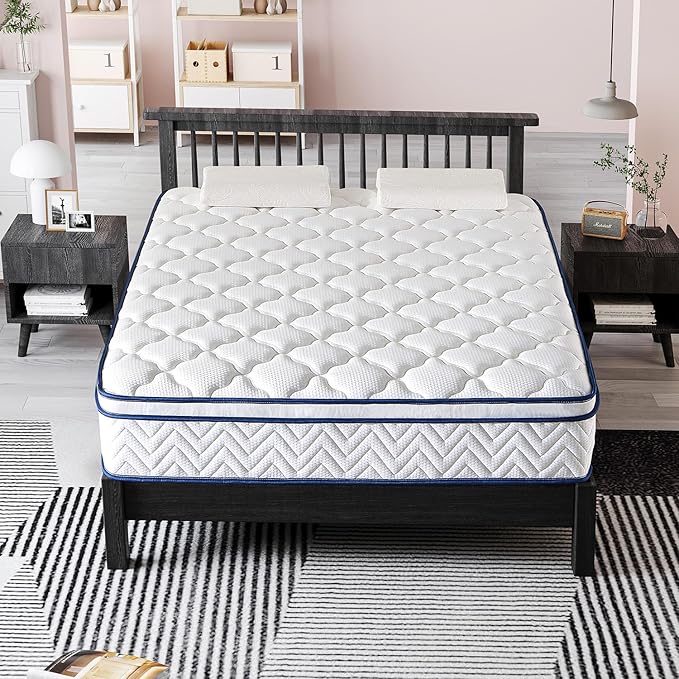 12 Inch King Hybrid Mattress in a Box - Individually Wrapped Coils & Gel Memory Foam for Back Support, Pressure Relief & Motion Isolation, CertiPUR-US Certified, Fiberglass-Free (76x80 Inches)
