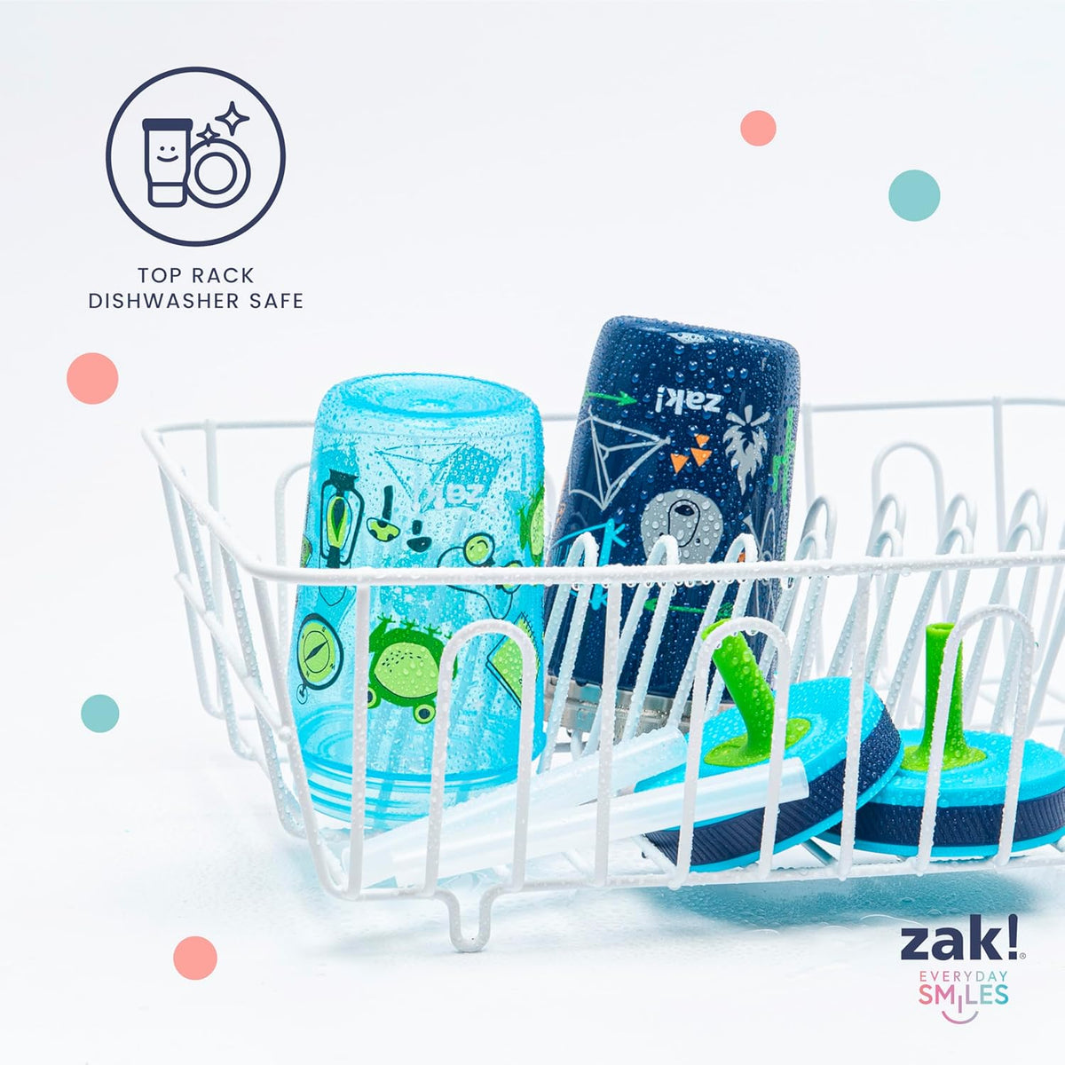 Zak Designs Kelso Tumbler Set - Leak-Proof Kids' Cups with Straw & Bonus Sipper | 3-Piece Non-BPA Bundle