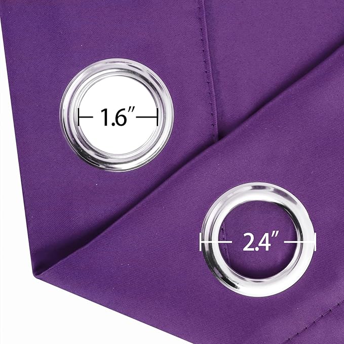 LEMOMO Blackout Curtains 52 x 120 Inch Long Purple Curtains Set of 2 Panels