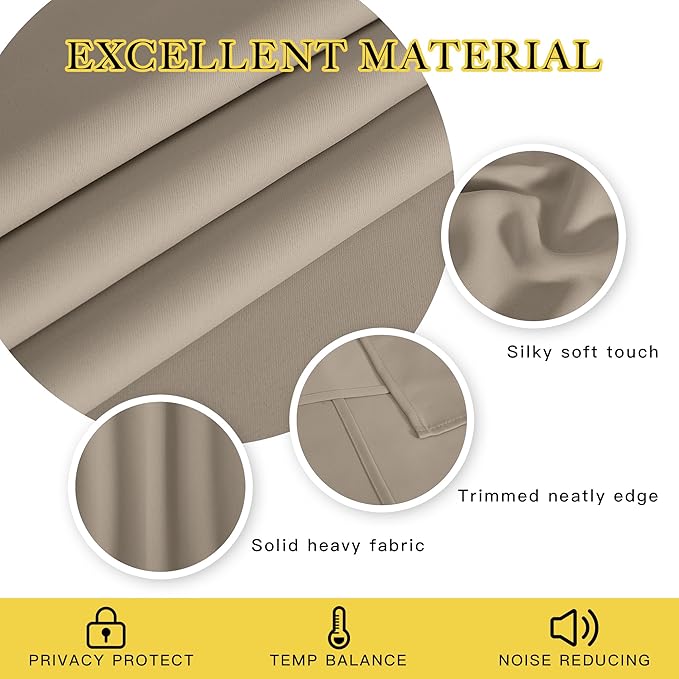 NICETOWN Blackout Curtains 84 Inch Length, Thermal Insulated Room Darkening