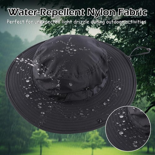 Connectyle Men's Sun Hat UPF 50+ Wide Brim Bucket Hats for Fishing Hiking Gardening Adjustable Boonie Hat Outdoor Safari Hats