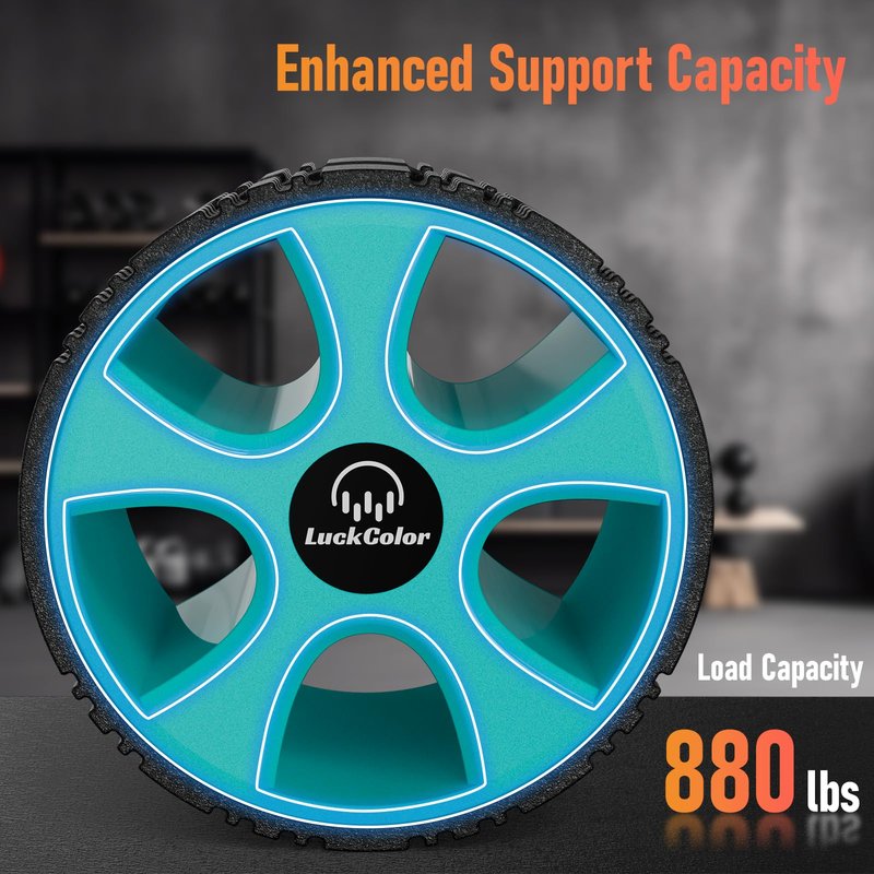 Back Roller, Back Wheel Targeted Back Pain Relief, Yoga Wheel Muscle Massage, Foam Roller for Trigger Point Therapy Physical, Stretching & Exercise, 880lbs Capacity, 10 Inch (Black+Acid Blue)