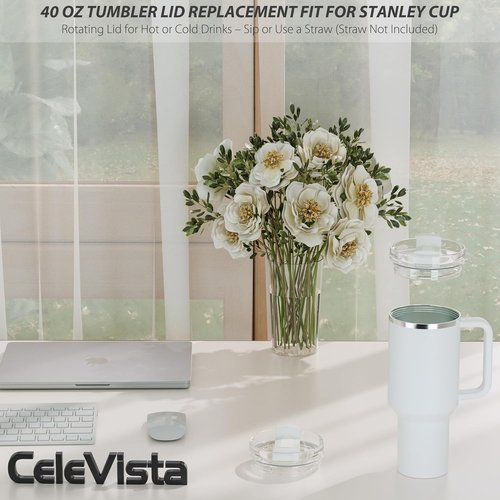 40 OZ Tumbler Lid Replacement for Stanley Quencher, Tumbler Lids