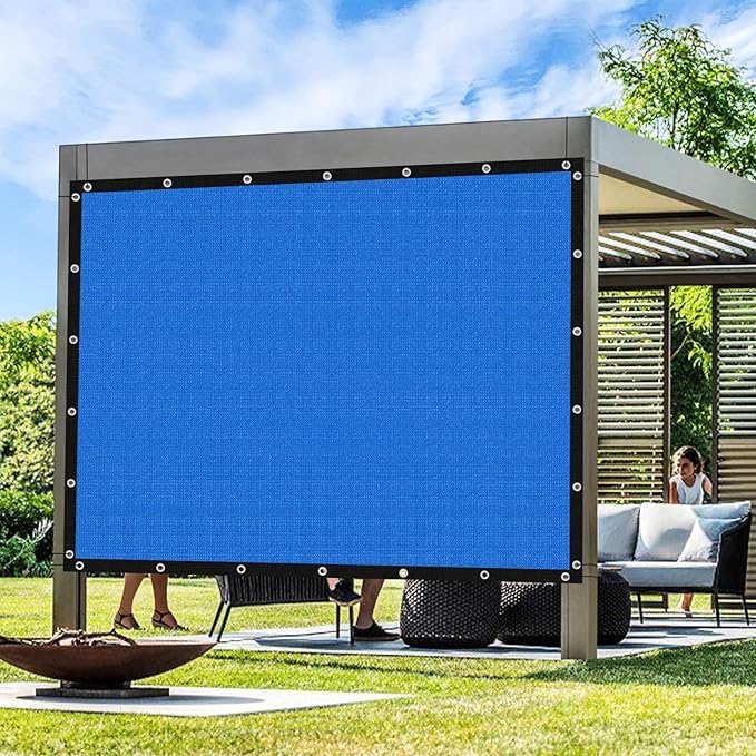 Artpuch Outdoor Pergola Shade Cover 9' X 10' Sun Shade Cloth with Grommets, 90% UV Protection Canopy Patio Privacy Screen (Customized Available) GN107, Blue