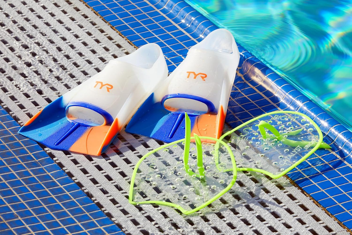 TYR Catalyst Stroke Swim Paddles - Durable Adult Training Fins for Strength & Technique Improvement