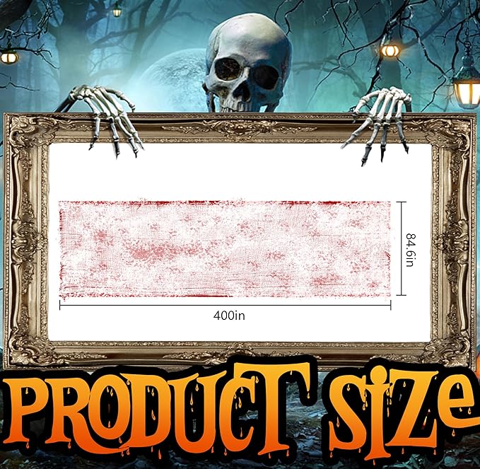 400" x 85" Halloween Creepy Cloth - Large Size Spooky Fabric - Scary Gauze Blood Creepy Cloth for Haunted House Party Yard Wall Doorway Decoration (red)