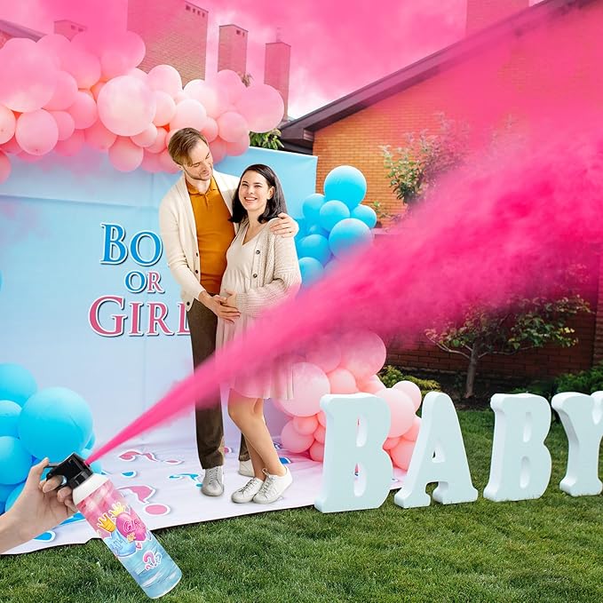 Gender Reveal Fire Extinguisher, 2 Pack Gender Reveal Ideas Gender Reveal Party Decorations Baby Girl Boy Reveal Party Ideas Gender Reveal Decor (Pink, Large)