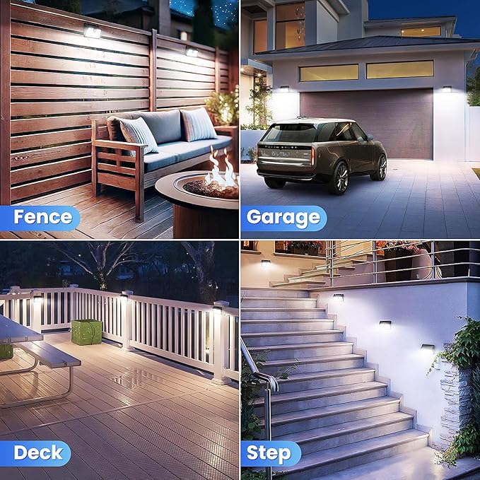 [2 Packs] Solar Motion Sensor Outdoor Lights, Super Bright Solar Lights Outdoor Waterproof, 3 Lighting Modes Security Wall Light for Outside Walking Dog Fence Backyard Deck Garden Door Step Garage