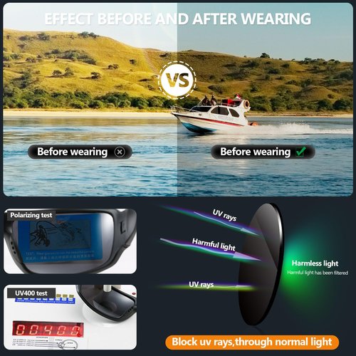 Kashm Polarized Sports Sunglasses for Men Women Unbreakable Driving Cycling Fishing Sun Glasses UV Protection Matte Black-Gray Lens