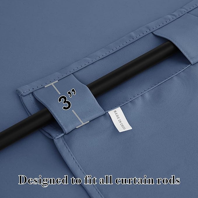 RYB HOME Blackout Curtains for Bathroom, Room Darkening Small Window Decor