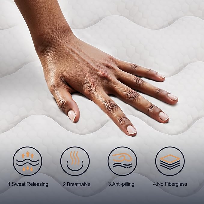 Twin Mattress 10 Inch, Hybrid Mattress Twin Size Bed in a Box, Memory Foam and Individual Pocket Springs, Edge Support, Motion Isolation & Pressure Relief, Medium Firm, 365-Night Trial