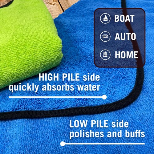 Better Boat Microfiber Cloth Kit - 12 Lint-Free Cleaning Towels for Cars, Boats & Home