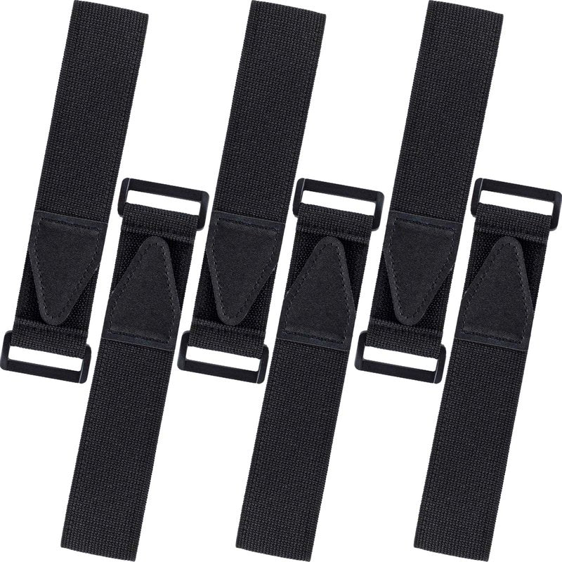6 Pcs Bicycle Pant Leg Straps Adjustable Cycling Ankle Safety Band Multipurpose Black Elastic Magic Fastening Belt with Buckle for Riding Climbing Fishing Outdoor Sports (1.5”x13.8”)