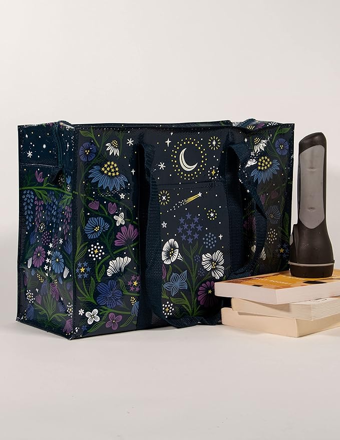 Blue Q Reusable Shoulder Tote Bag – Carry Everywhere Bag with a Hefty Zipper, Durable, Fun Design, 95% Recycled Material