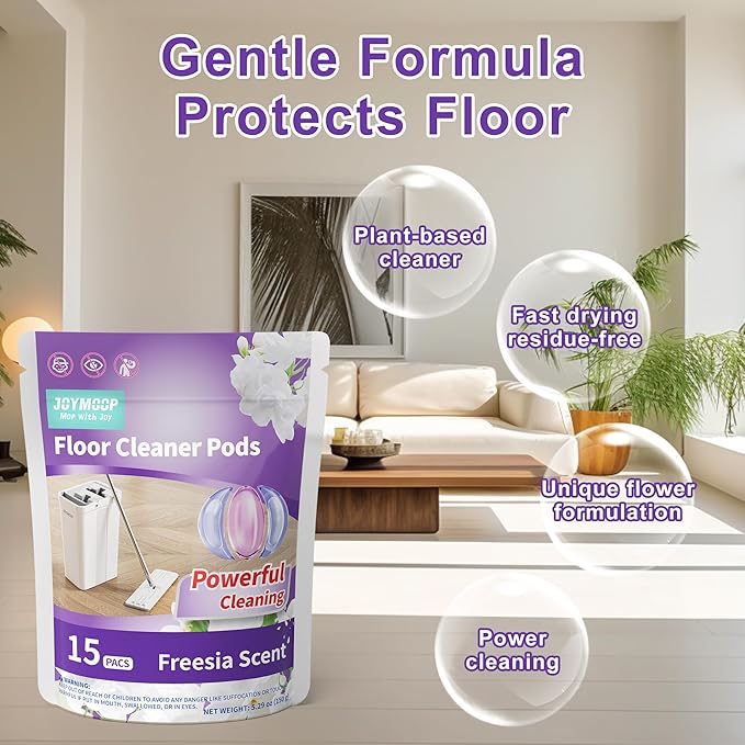 JOYMOOP Floor Cleaner for Mopping, 15 PCS Mopping Solution, Hardwood Floor Cleaner, Works Perfectly with Mop Bucket
