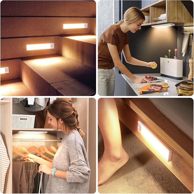 6 Pack Under Cabinet Lights Wireless, 50 LED Motion Sensor Light Indoor