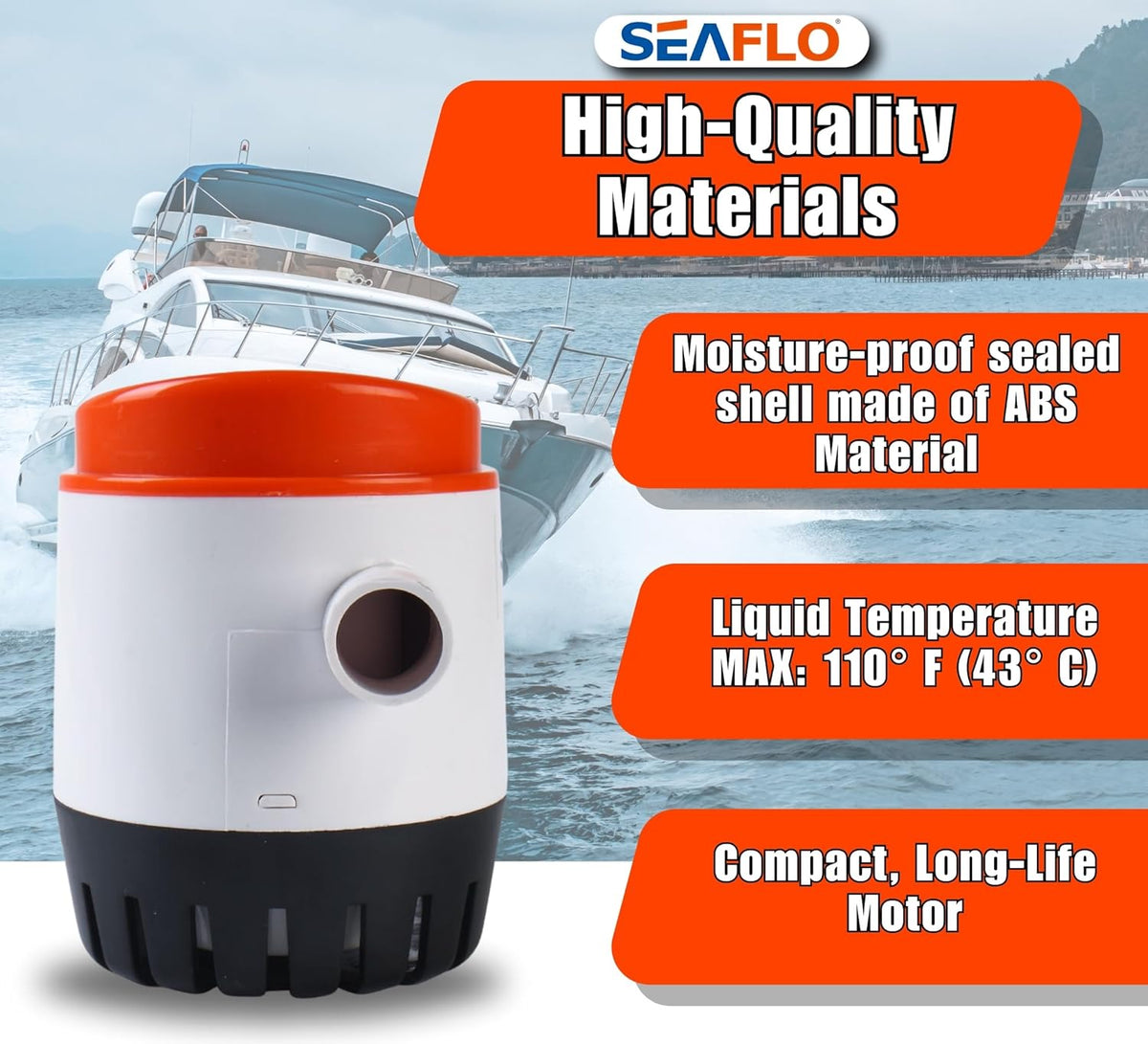 SEAFLO 12V Automatic Bilge Pump - 750 GPH High-Performance Water Removal System