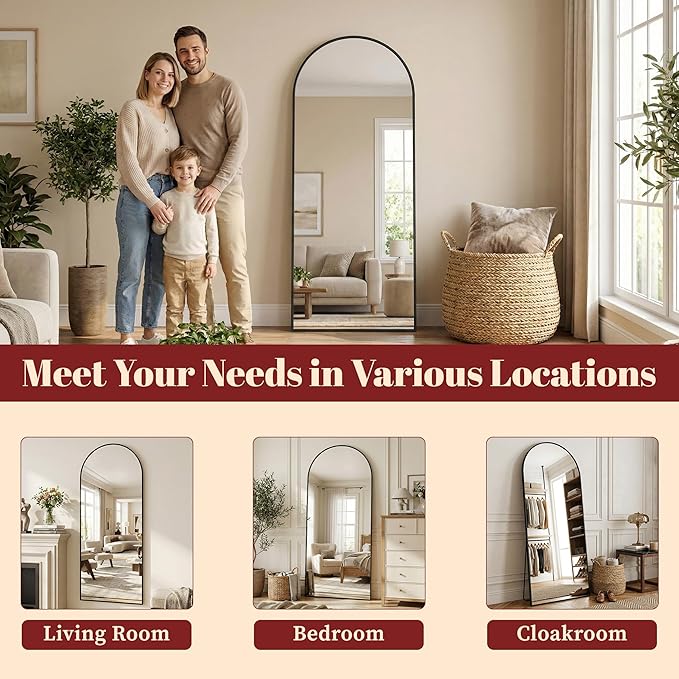 Suidia 56"x14" Arched Full Length Mirror