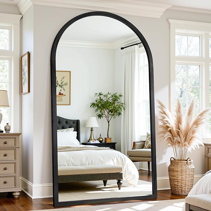 Full Length Mirror 82"×44" Floor Mirror Standing Tall Mirror, Arched Stand up
