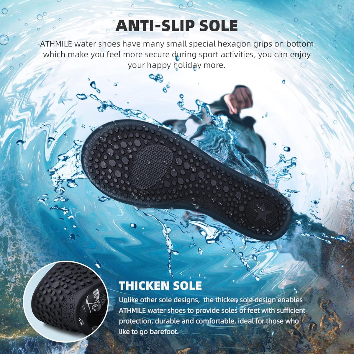 Skiennix Water Shoes - Quick-Dry Aqua Socks for Men & Women | Ideal for Beach, Pool, & Yoga