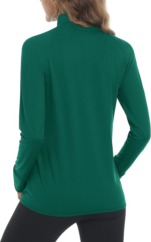 MAGCOMSEN Women's Lightweight Athletic Jacket - UPF 50+ Sun Protection, Full Zip, Long Sleeve, Hiking Ready