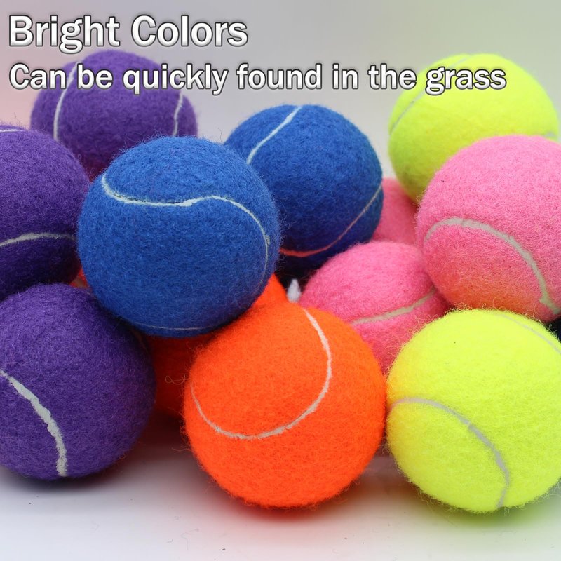 SHYUJAJIE Tennis Balls, 20 Pack Training Tennis Balls,High Elasticity Practice Tennis for Beginner, Exercise Playing Balls for Pet Dog (Multicolour)