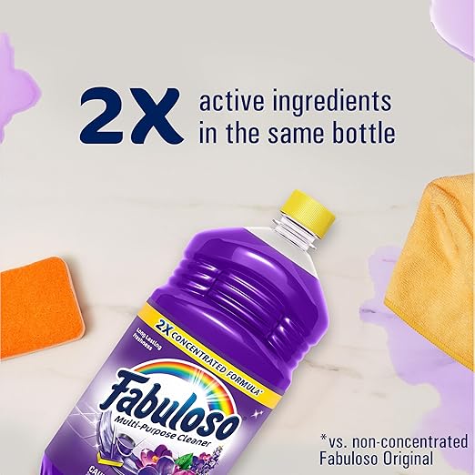 Fabuloso Multi-Purpose Cleaner & Floor Cleaner, 2X Concentrated, Lavender Scent, 56 fluid ounces (6 Pack)