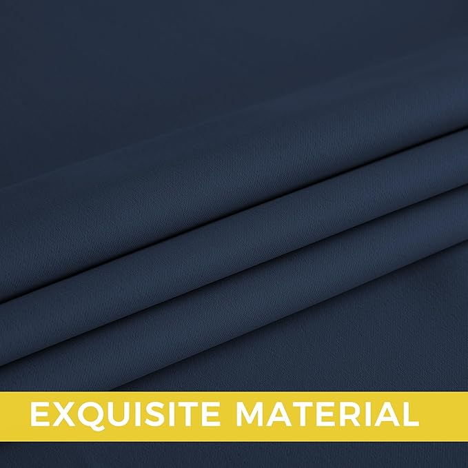 NICETOWN Navy Blue Blackout Draperies Heat Insulated Curtain 95 inch