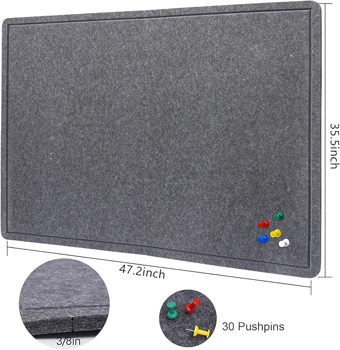 Large Bulletin Board, 48 X 36 inches Cork Board