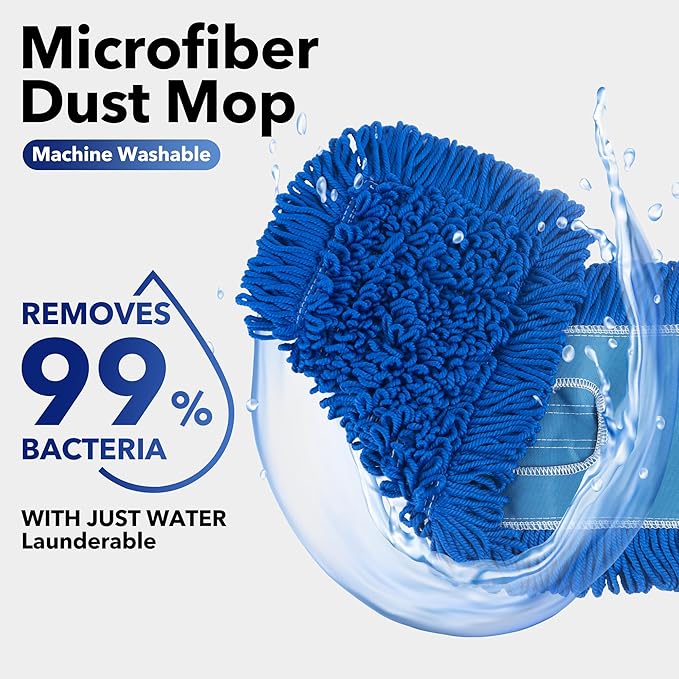 Matthew 36'' Microfiber Loop Dust Mop Washable Commercial&Residential Heavy Duty Mop Head Replacement Premium Absorbent Industrial Dust Mop Refill Pads for Hardwood, Office,Garage and Hotel -1Pack