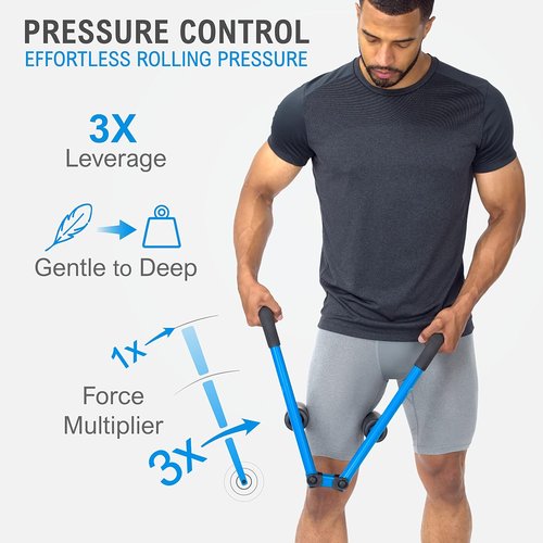 DoubleUP Muscle Roller Therapy Kit - White - Lever-Action Pressure Control & Quick-Change Rollers
