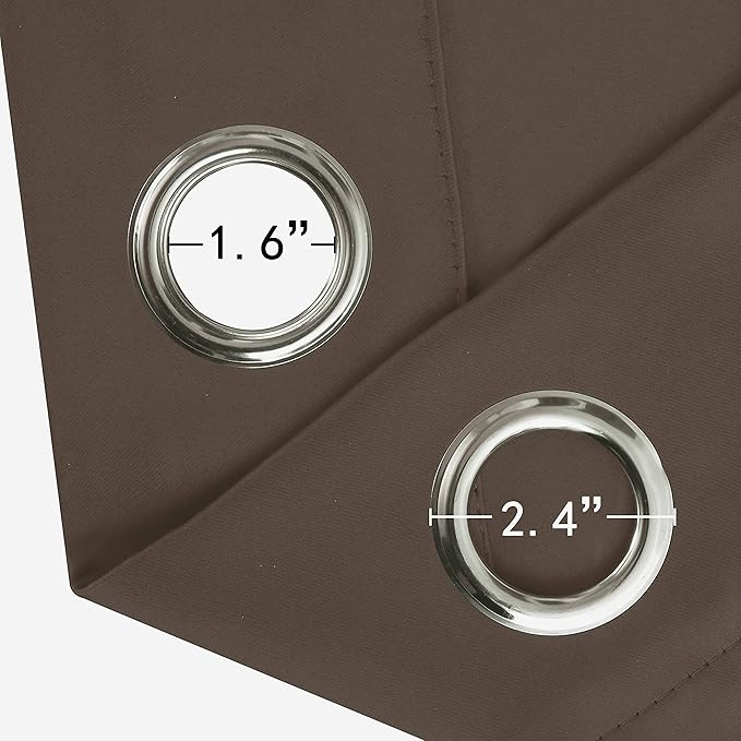 LEMOMO Blackout Curtains 66 x 84 inch/Chocolate Brown Curtains Set of 2