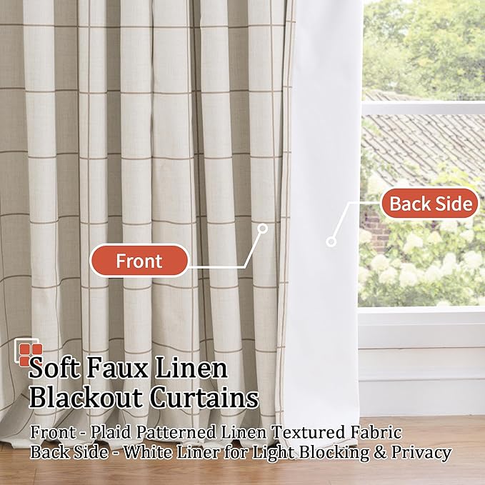Lajode Brown Linen Blackout Curtains