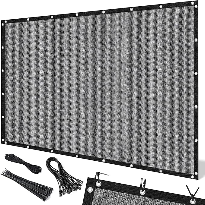 Artpuch 90% Sun Shade Cloth, 8 x 10 FT Pergola Shade Cover Canopy with Grommets, Sun Screen Fabric Tarp for Patio, Outdoor, Garden, Backyard, Light Grey