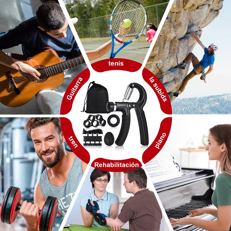UFANME Hand Grip Strengthener Forearm Strengthener Grip Strength Trainer Kit - 5 Pack Adjustable Resistance
