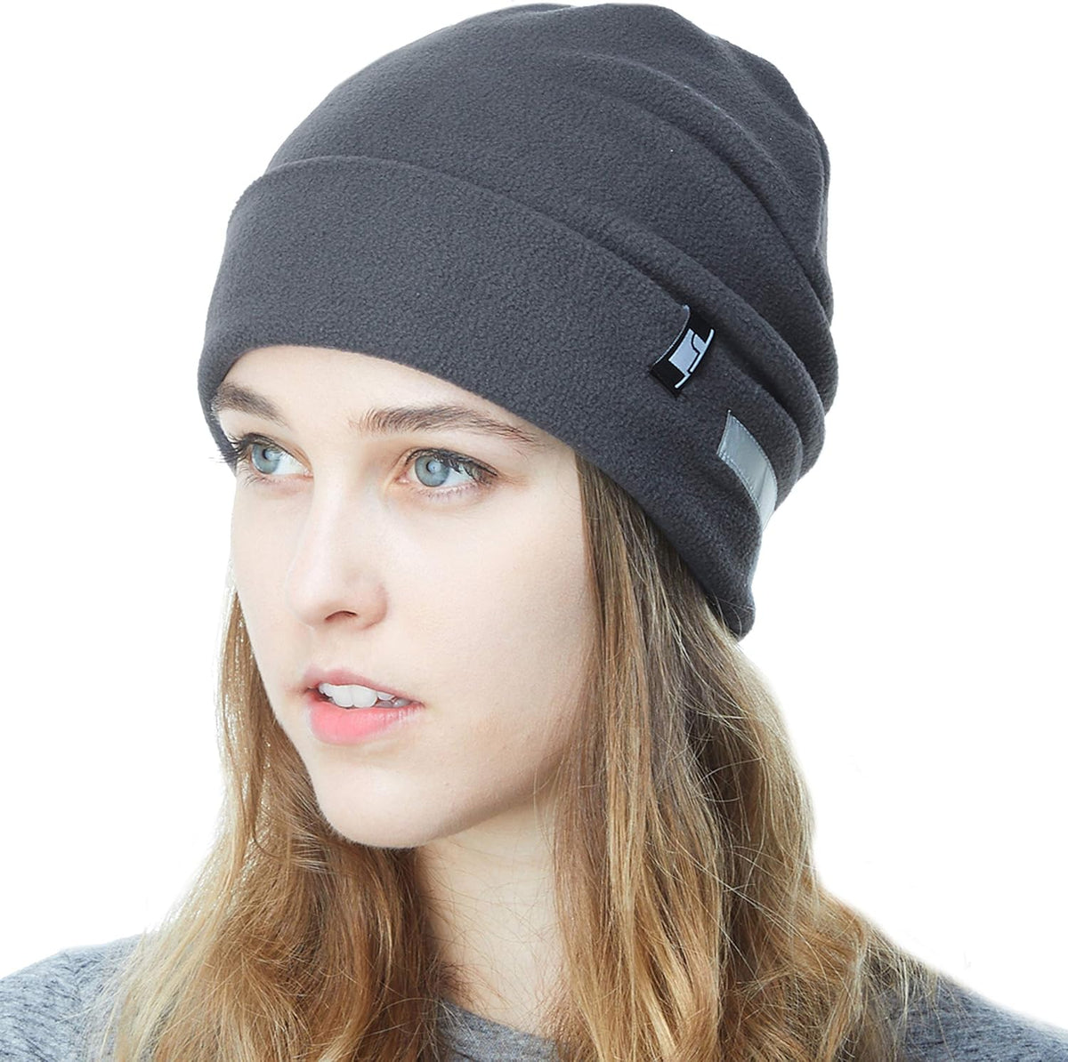 The Hat Depot Fleece Winter Functional Beanie Hat Cold Weather-Reflective Safety for Everyone Performance Stretch