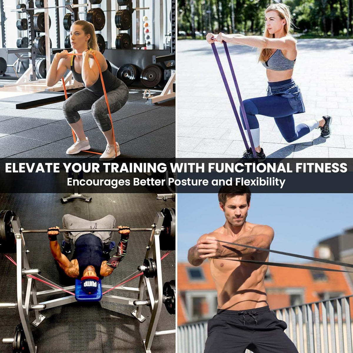 Pull Up Resistance Bands for Functional Fitness | 5-15 lbs Stretch Bands for Workouts