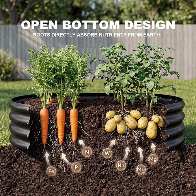 Land Guard Galvanized Raised Garden Bed Kit, Galvanized Planter Raised Garden Boxes Outdoor, Oval Large Metal Raised Garden Beds for Vegetables(Grey)4×2×1ft(1pcs)