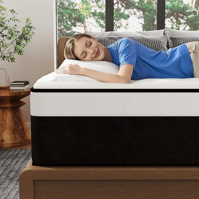 Twin Mattress, 14 Inch Twin Hybrid Mattress in a Box with Memory Foam, Medium Firm, Euro Top, Reinforced Edge Support, Pressure Relief & Motion Isolation, CertiPUR-US Certified