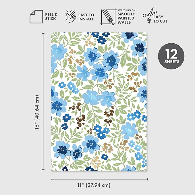 Main Street Peel and Stick Wallpaper Eco-Friendly Sheets 12 Pack, 11 X 16 Inch